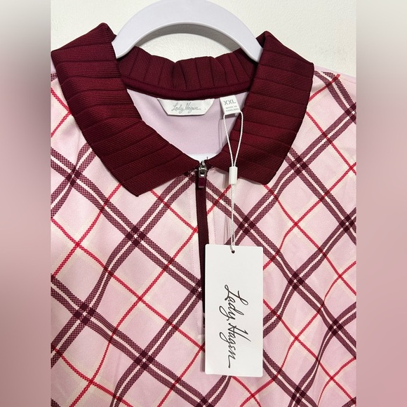 New! Lady Hagen Clubhouse Plaid Sleeveless Polo Shirt Womens Size XXL - Picture 6 of 14